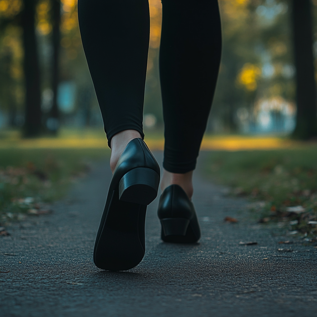 Una mujer paseando por un parque | Fuente: Midjourney