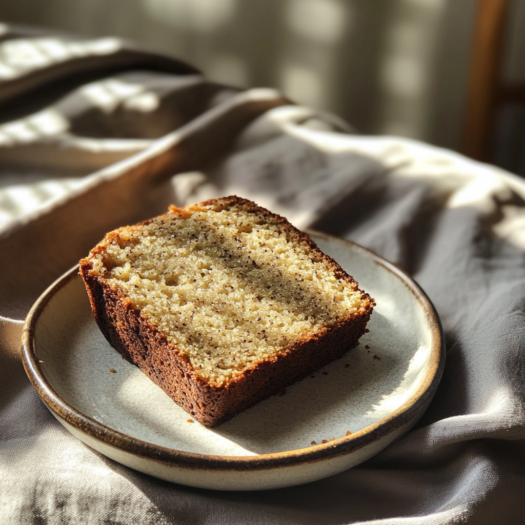 Una rebanada de pan de plátano | Fuente: Midjourney