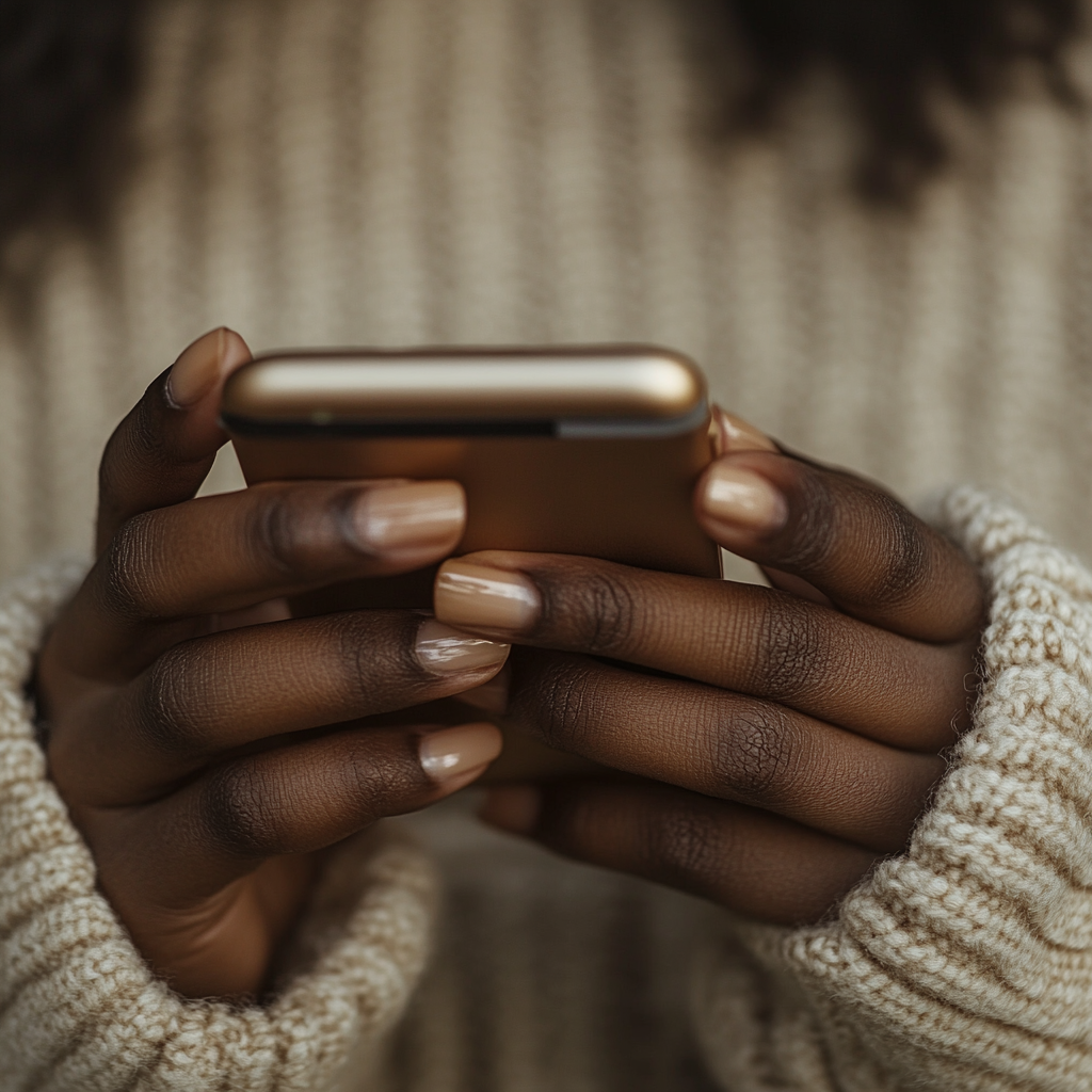 Una mujer utilizando su teléfono | Fuente: Midjourney