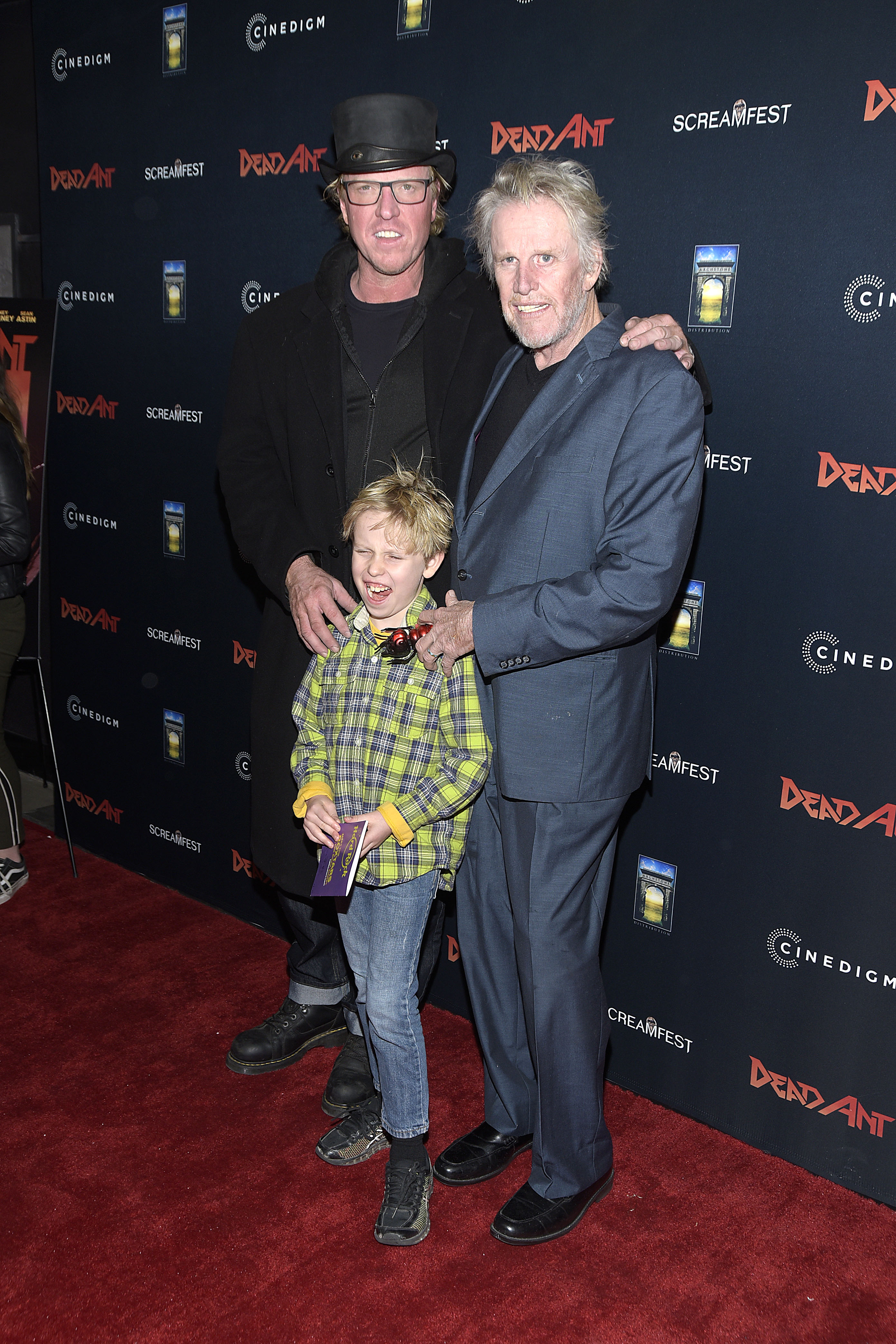 Jake, Gary Busey y Luke Busey asisten al estreno de "Dead Ant" en TCL Chinese 6 Theatres el 22 de enero de 2019, en Hollywood | Fuente: Getty Images