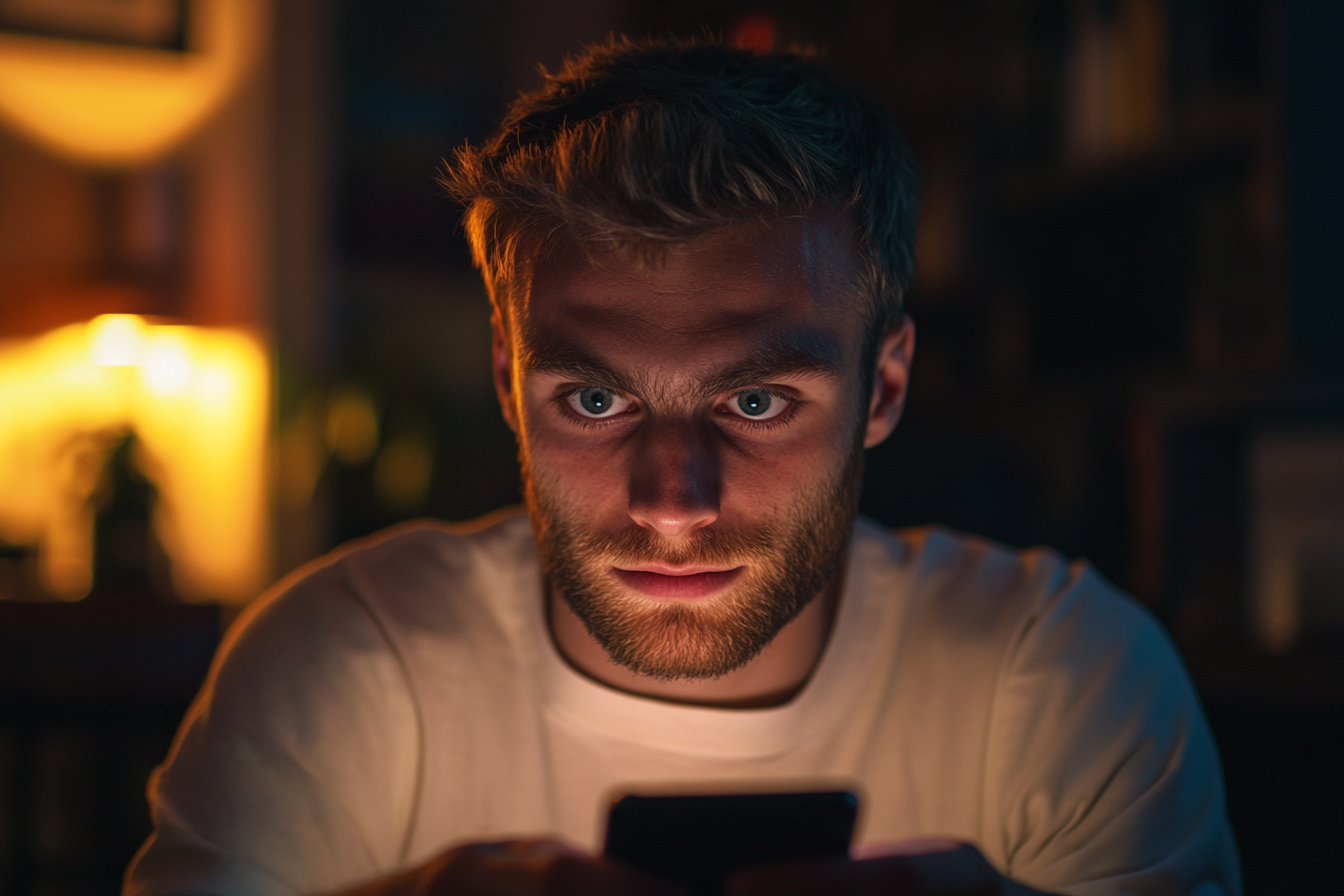 Un hombre usando su teléfono | Fuente: Midjourney