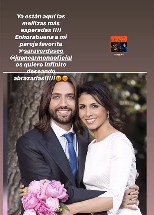 Sara y Juan en una historia de Instagram de Mariola Orellana. │Foto: Instagram/mariolaorellana