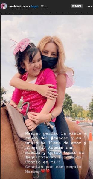 Geraldine Bazán junto a la pequeña María.│ Foto: Captura de Instagram/ geraldinebazan