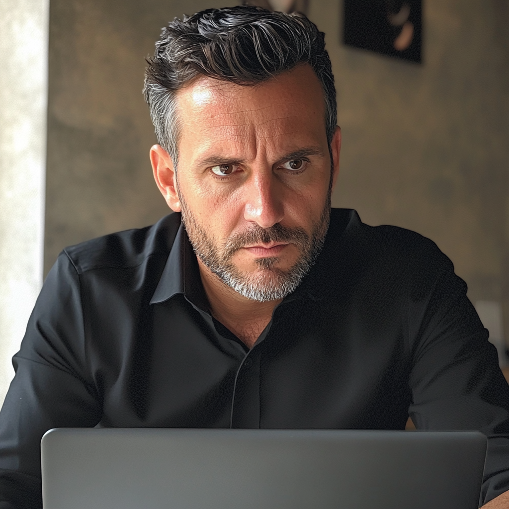 Un hombre sentado en un escritorio | Fuente: Midjourney