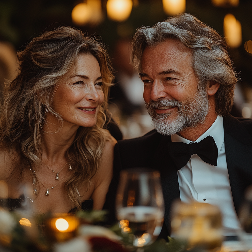 Una pareja de mediana edad en una cena formal | Fuente: Midjourney