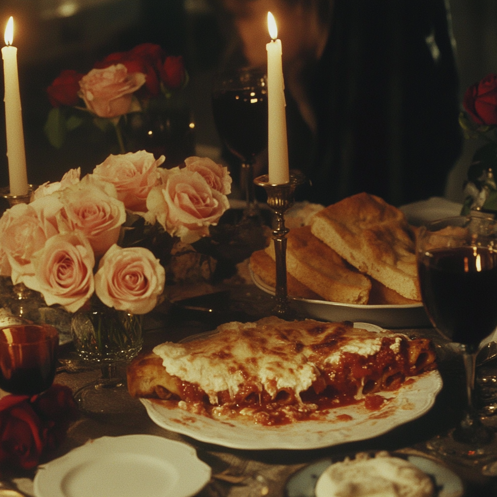 Una mesa preparada para una cena romántica | Fuente: Midjourney