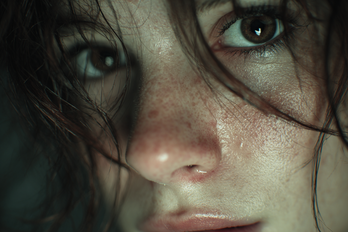 Una donna che guarda dritto davanti a sé | Fonte: Midjourney