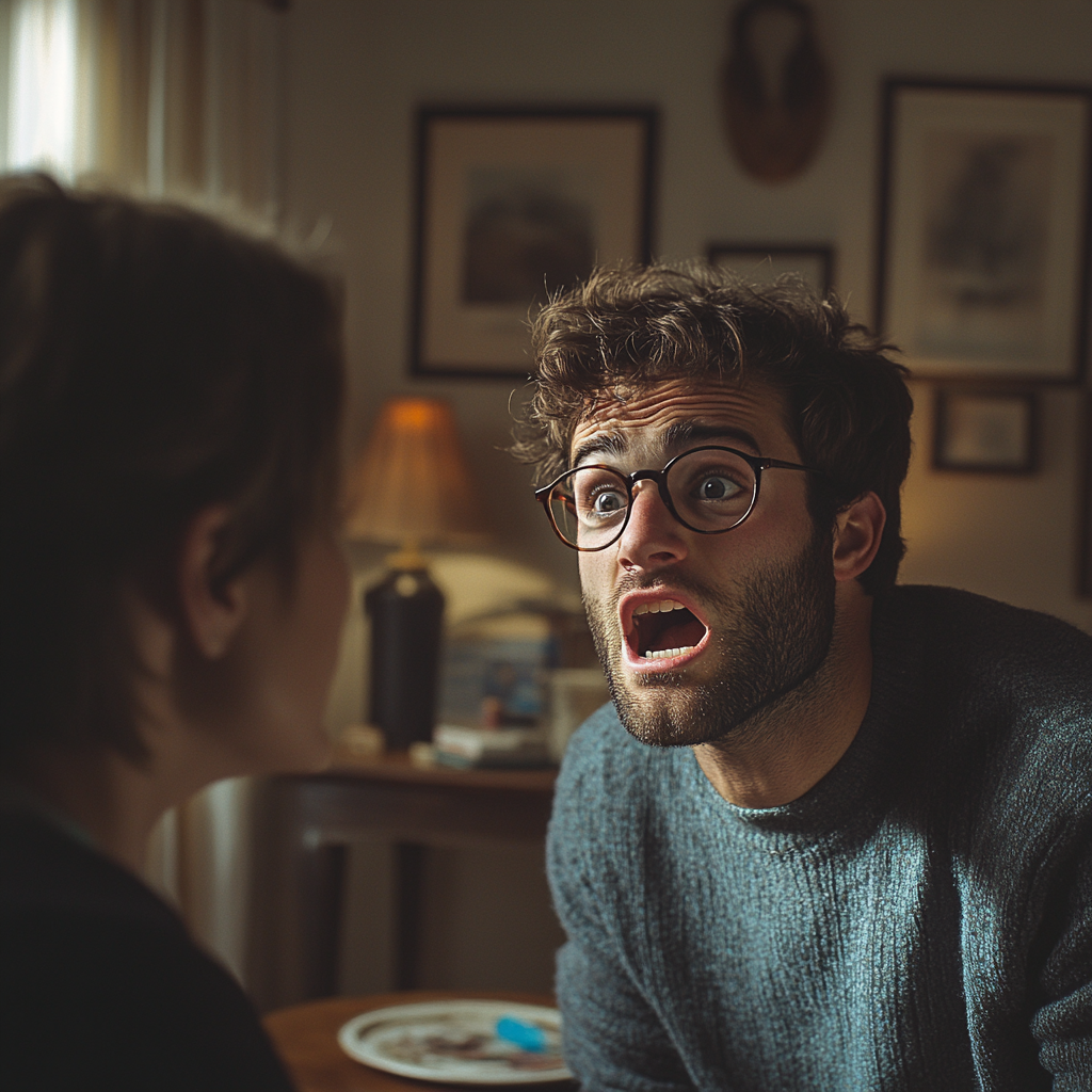 Un hombre enfadado gritando a su madre | Fuente: Midjourney