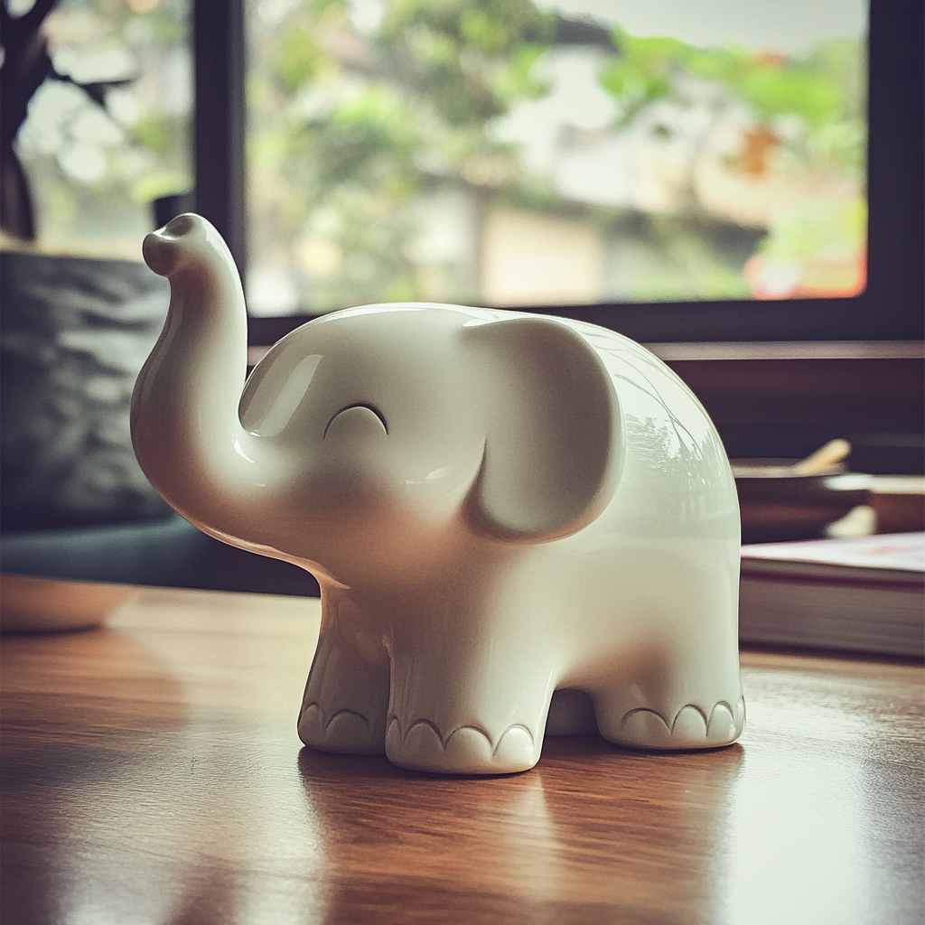 Un simpático elefante de cerámica | Fuente: Midjourney
