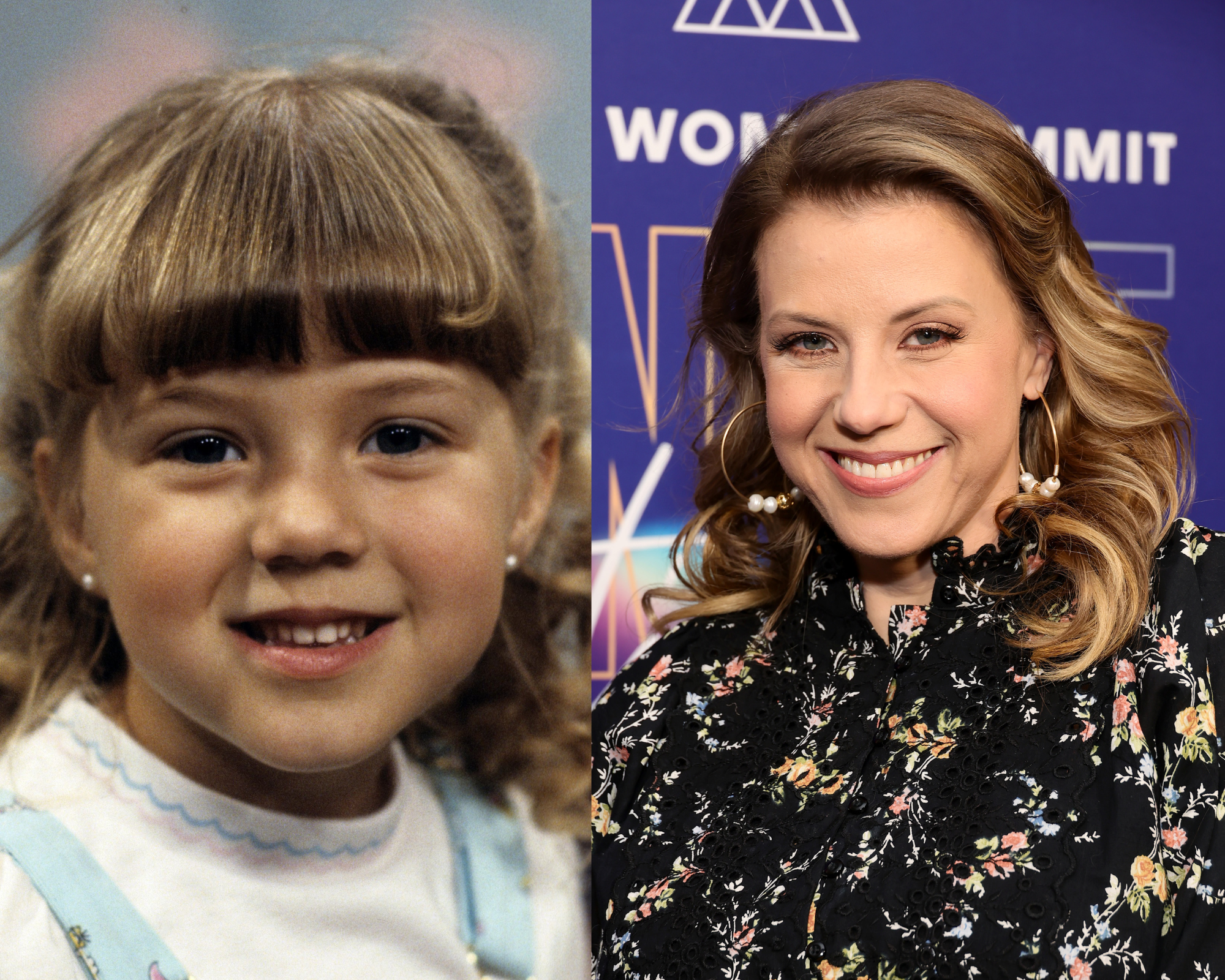 Una foto de la actriz Jodie Sweetin tomada en 1987 | Jodie Sweetin en la Cumbre de Mujeres Poderosas el 14 de diciembre de 2022 en Santa Mónica, California | Foto: Getty Images