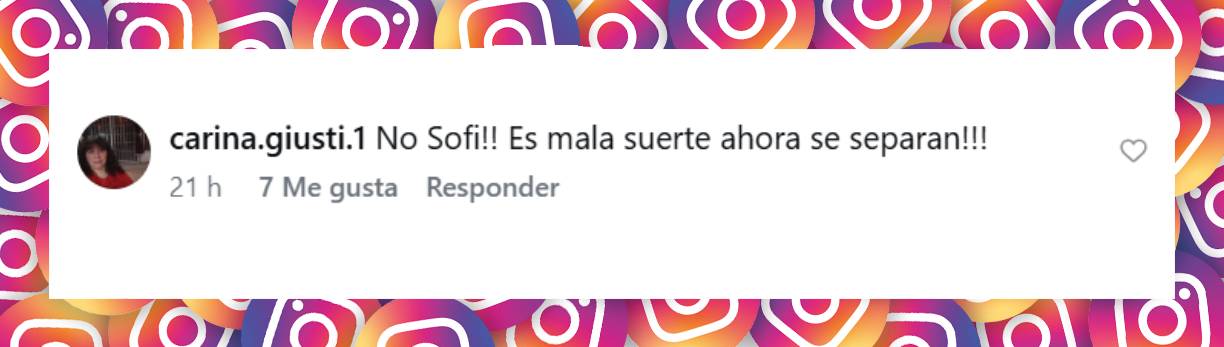 Comentario de una seguidora | Fuente: Instagram/sofijuok