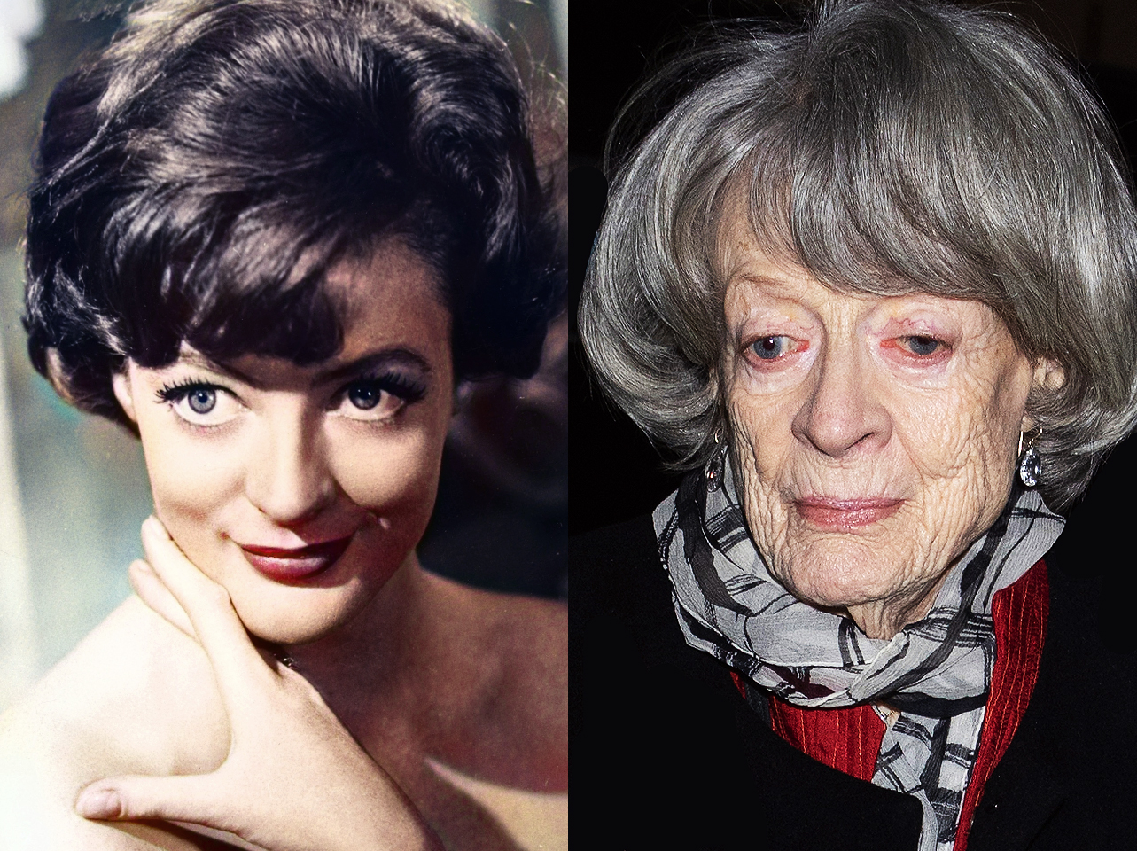 Maggie Smith en sus años jóvenes y en la actualidad. | Fuente: Getty Images