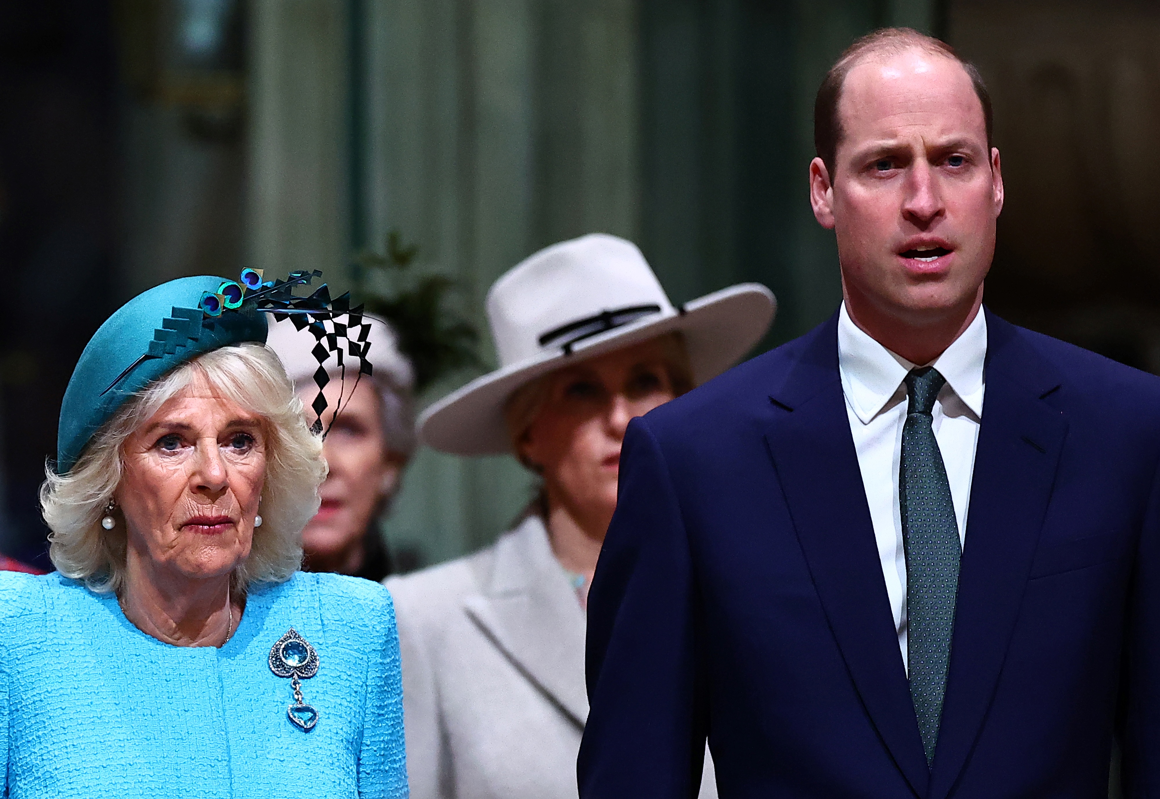 La reina Camilla y William, príncipe de Gales, asisten al Servicio del Día de la Commonwealth 2024 en Londres, Inglaterra, el 11 de marzo de 2024 | Fuente: Getty Images