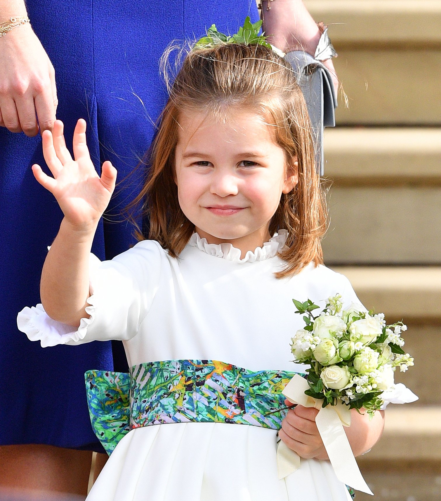 La princesa Charlotte en la boda de la princesa  Eugenie de York y Jack Brooksbank en la Capilla de St George, 2018, Inglaterra | Foto: Getty Images