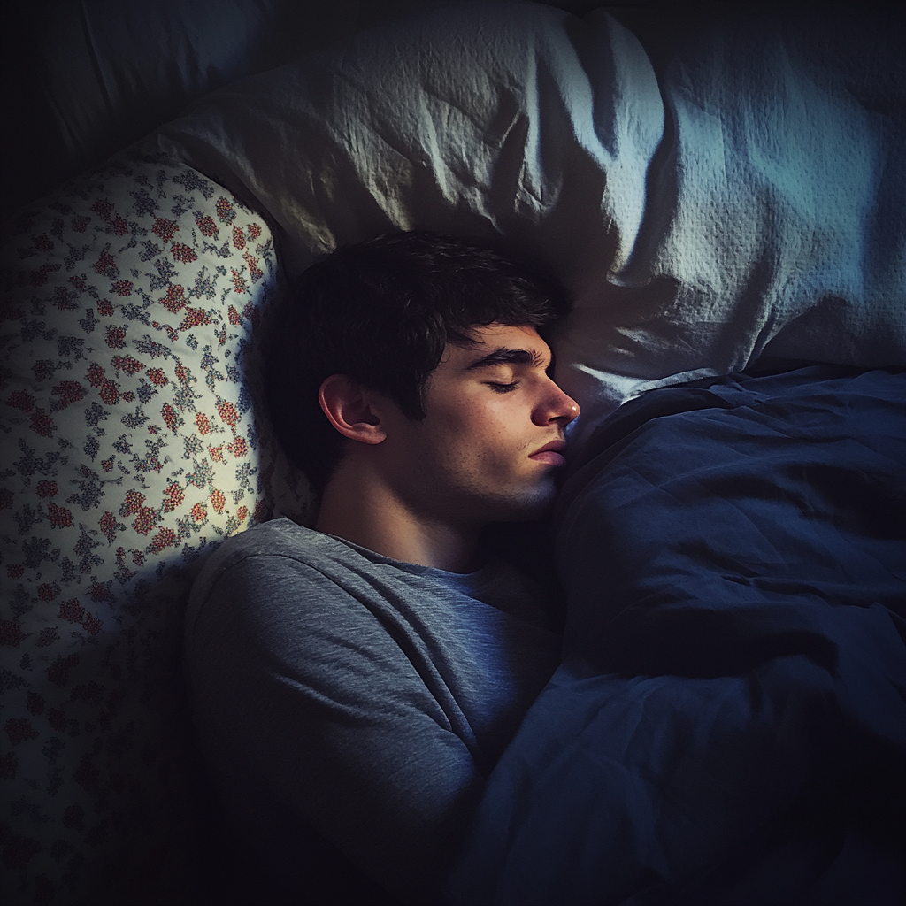 Un joven durmiendo | Fuente: Midjourney