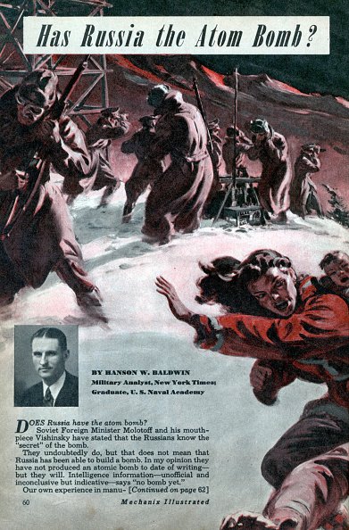 Tiene Rusia la bomba atómica, artículo de Hanson W. Baldwin de Mechanix Illustrated (Modern Mechanix) marzo de 1948. | Fuente: Getty Images
