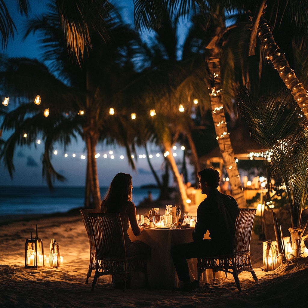 Una pareja cenando en un restaurante | Fuente: Midjourney