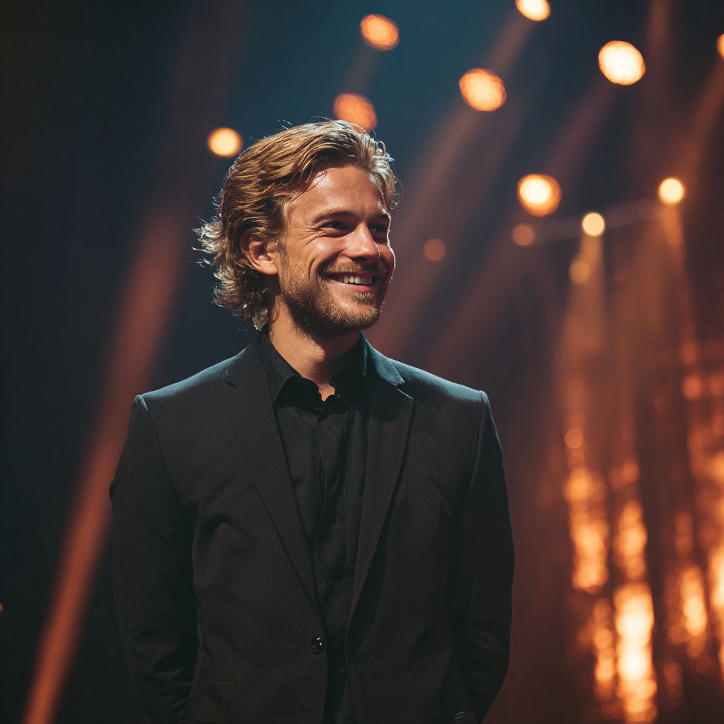 Un uomo sorridente in giacca e cravatta | Fonte: Midjourney