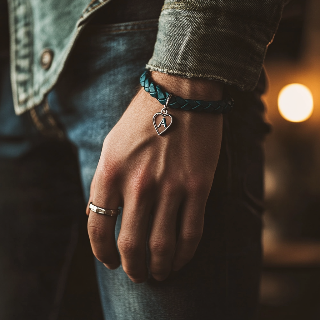 Un hombre con una pulsera de cuero | Fuente: Midjourney