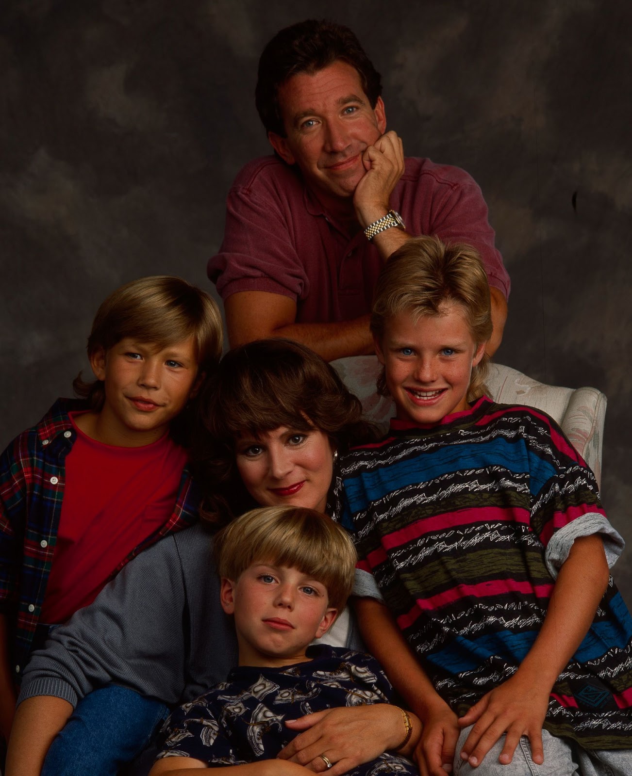 La estrella infantil y sus compañeros de reparto de "Home Improvement", hacia 1991. | Fuente: Getty Images