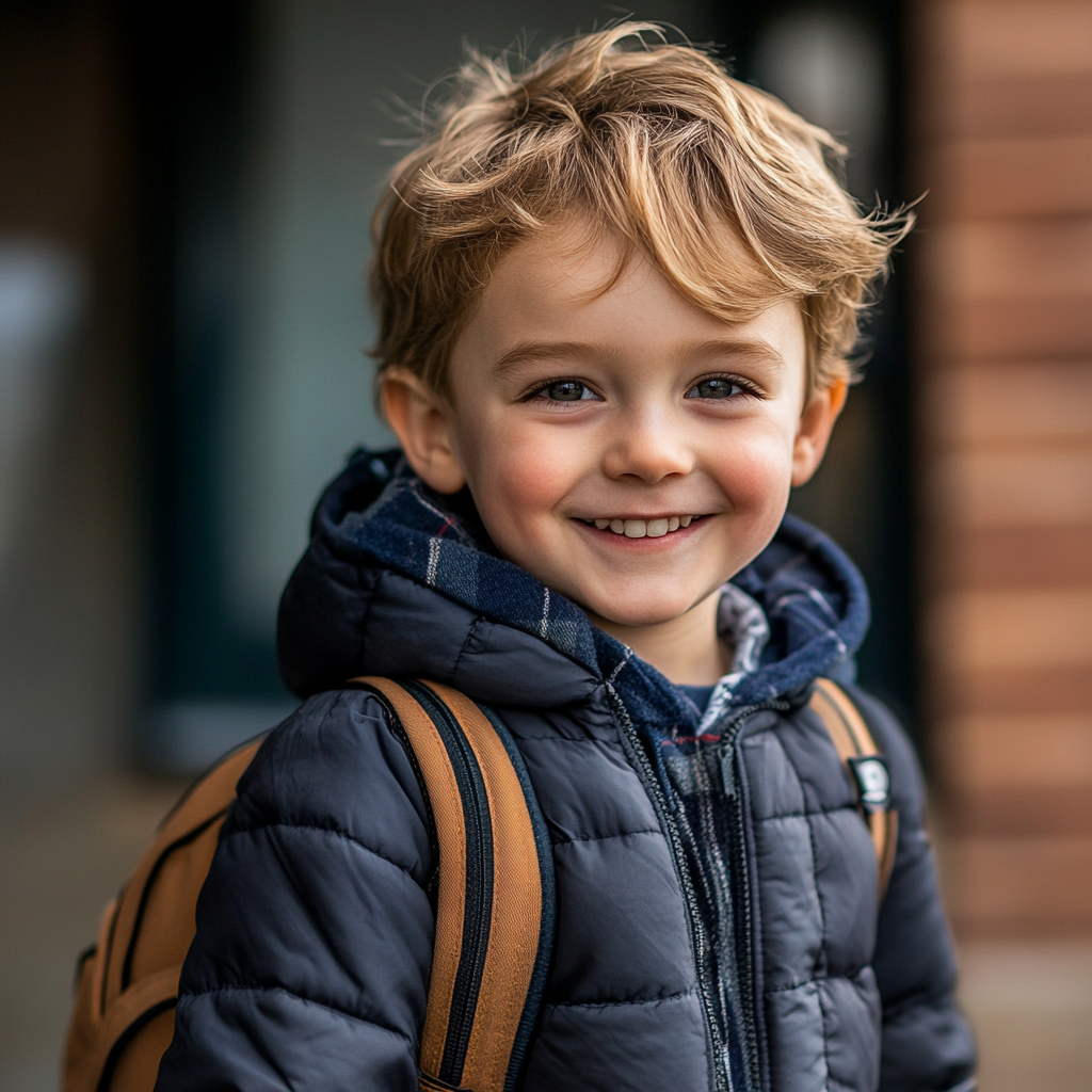 Un niño feliz yendo al colegio | Fuente: Midjourney