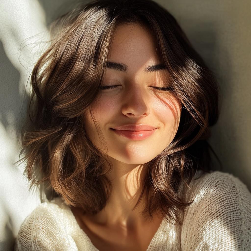Una joven sonriente | Fuente: Midjourney