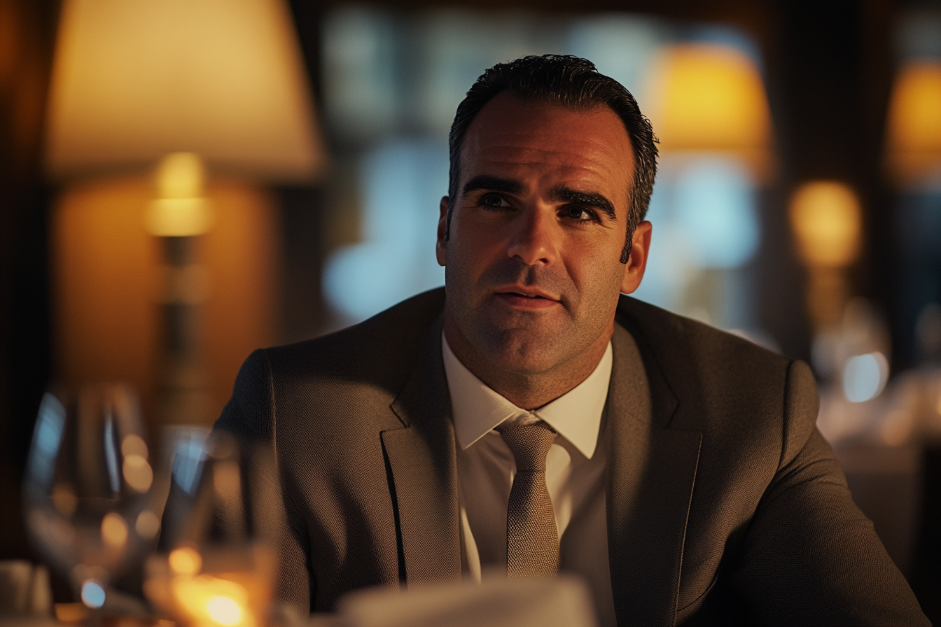Un hombre en un restaurante | Fuente: Midjourney