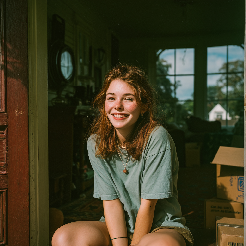 Una ragazza felice | Fonte: Midjourney