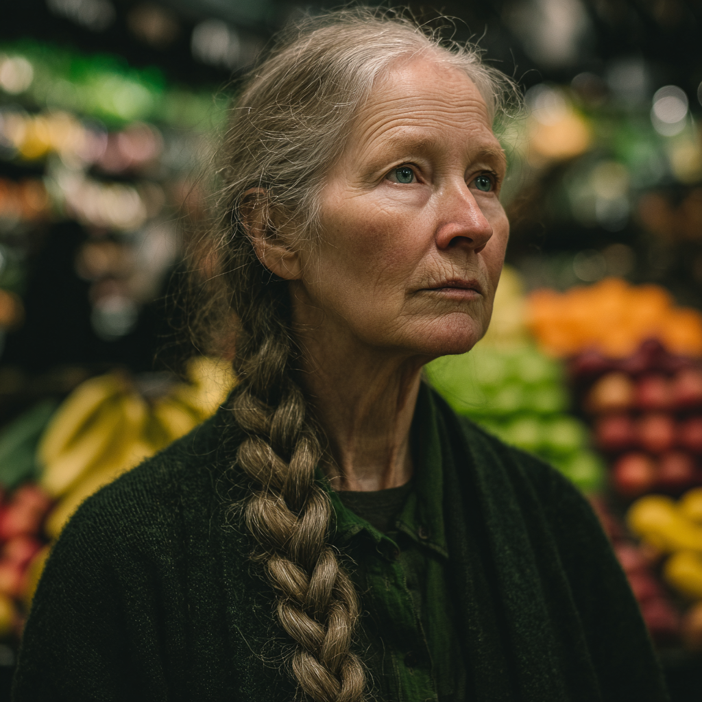 Una donna anziana emotiva | Fonte: Midjourney