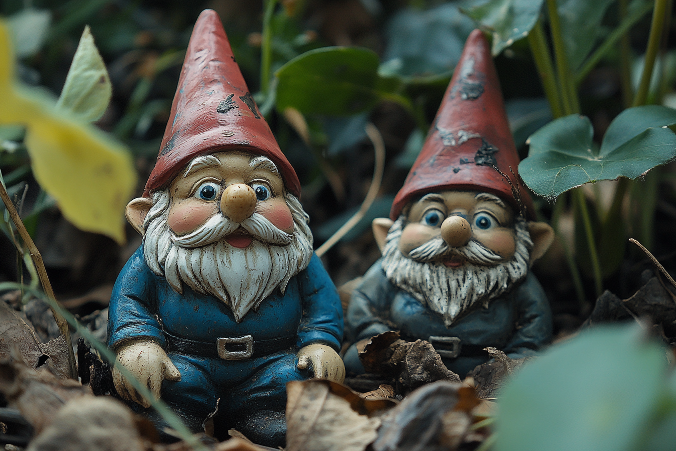 Dos gnomos en un jardín | Fuente: Midjourney