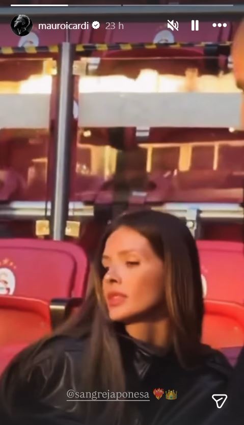 El look de la China Suárez compartido en las historias de Instagram de su pareja, Mauro Icardi | Fuente: Instagram/mauroicardi