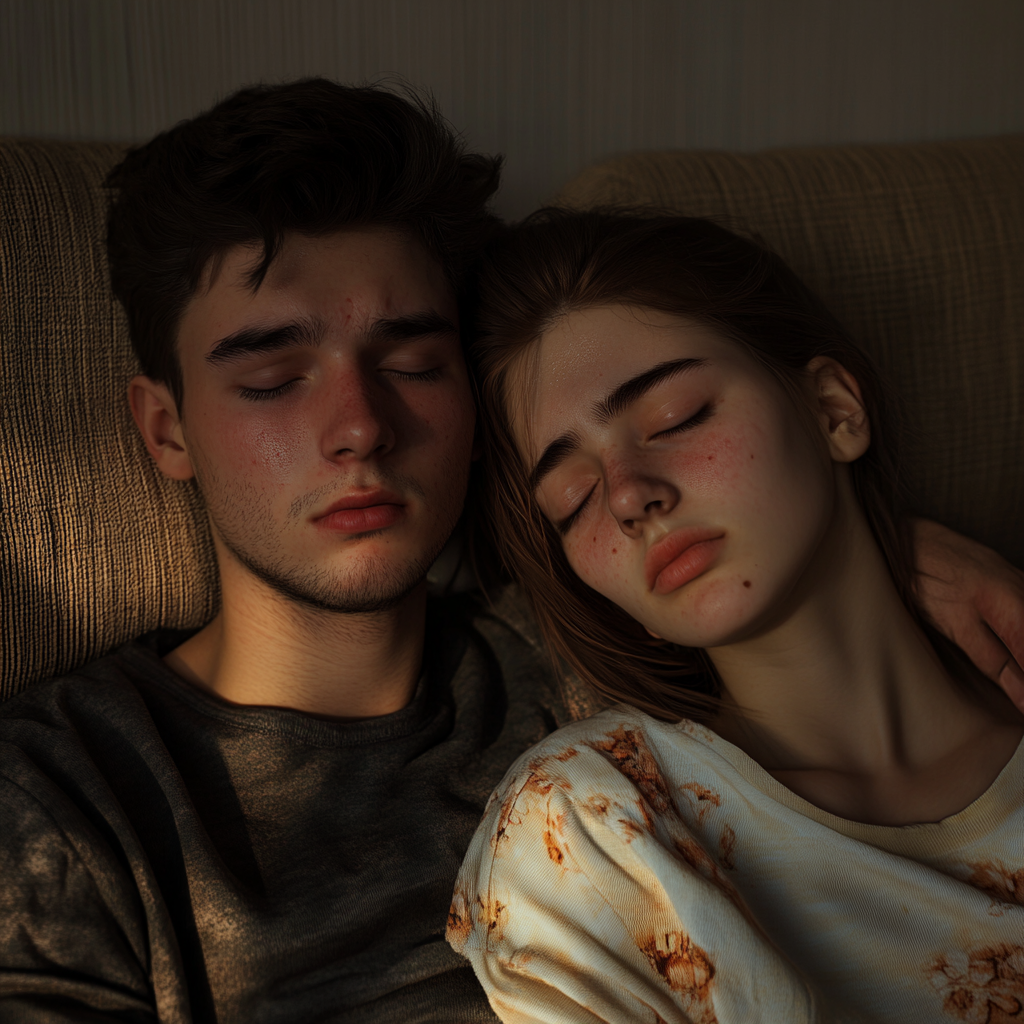 Una triste pareja de adolescentes | Fuente: Midjourney