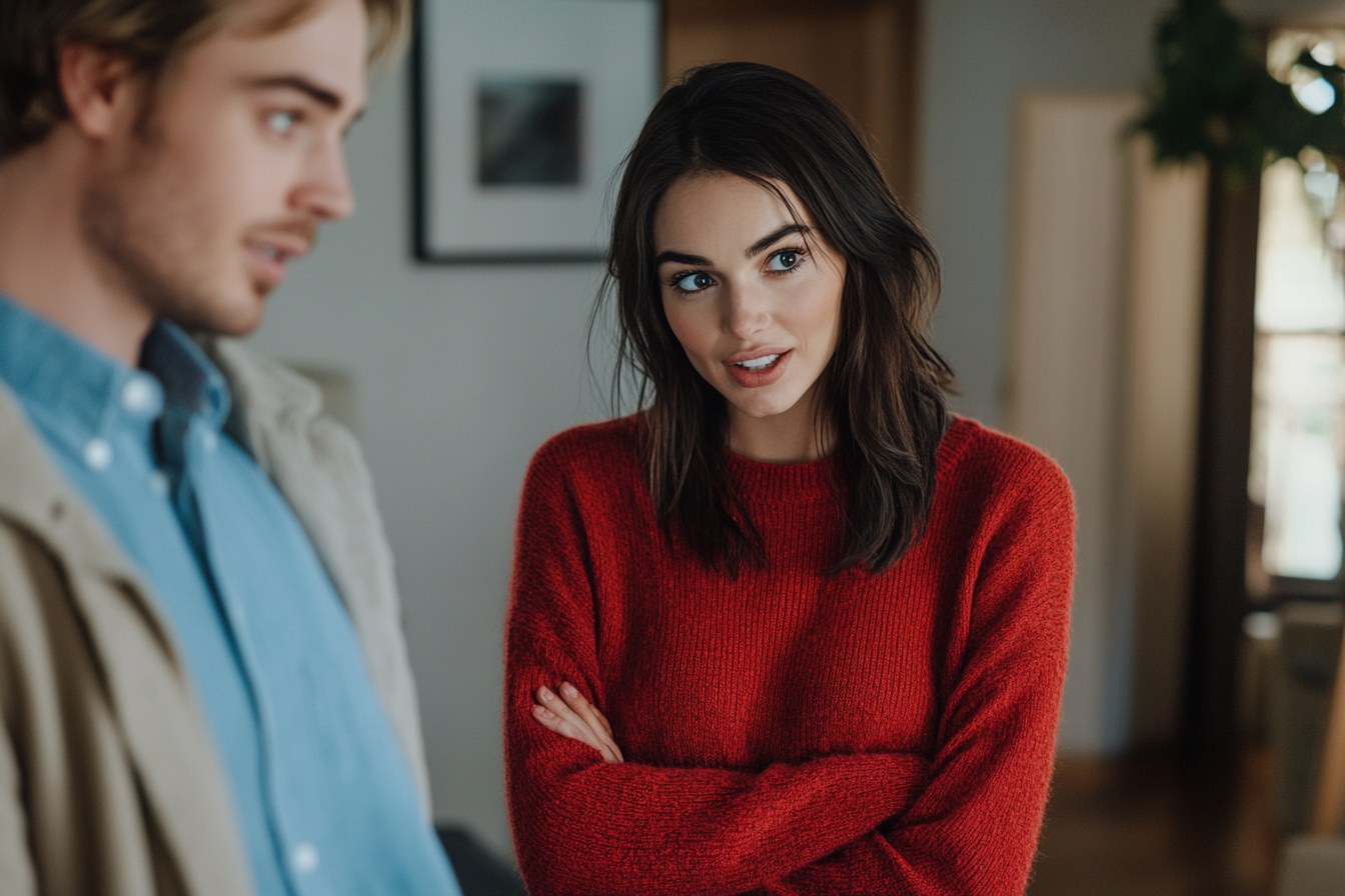 Una mujer y un hombre en un salón | Fuente: Midjourney