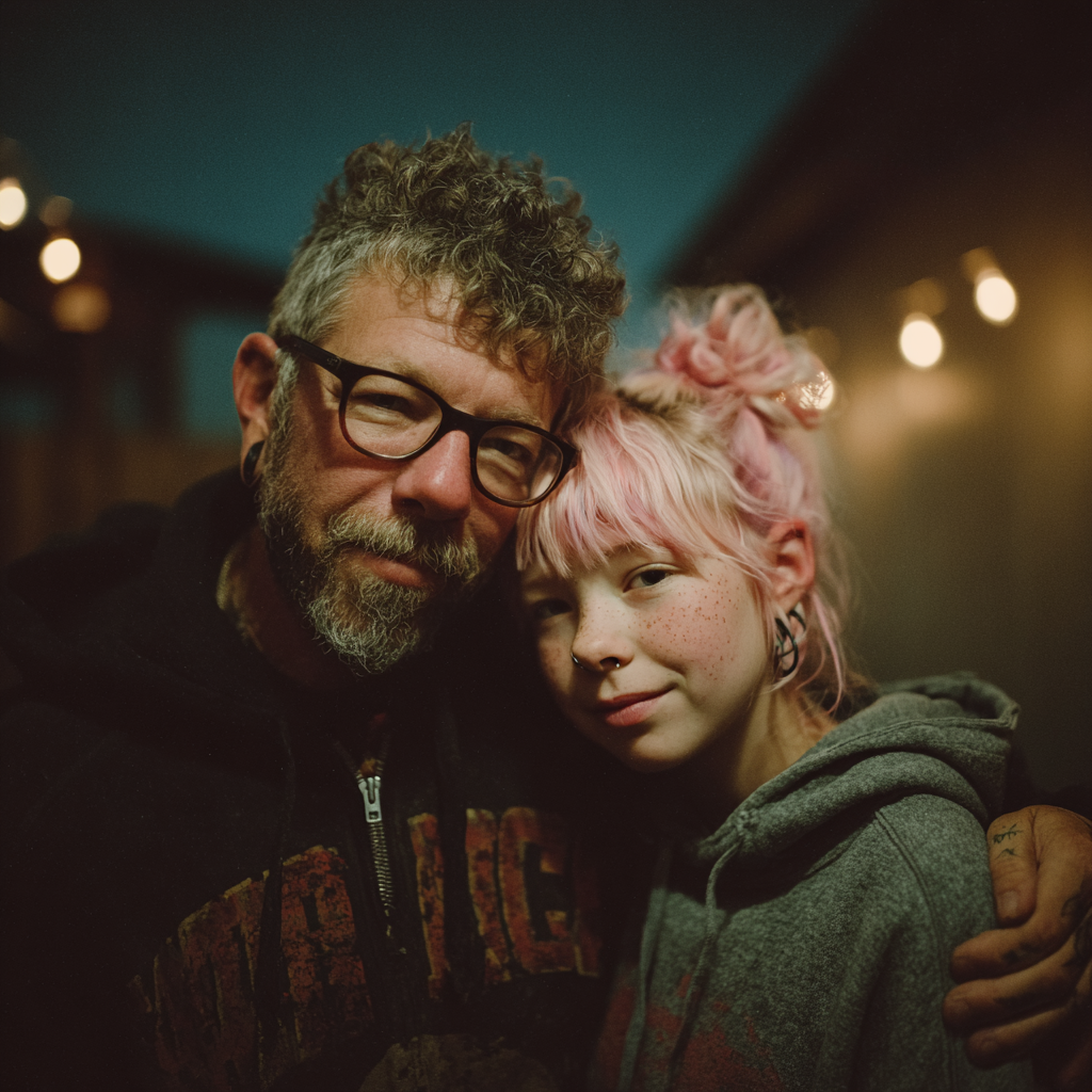 Un padre y una hija felices | Fuente: Midjourney