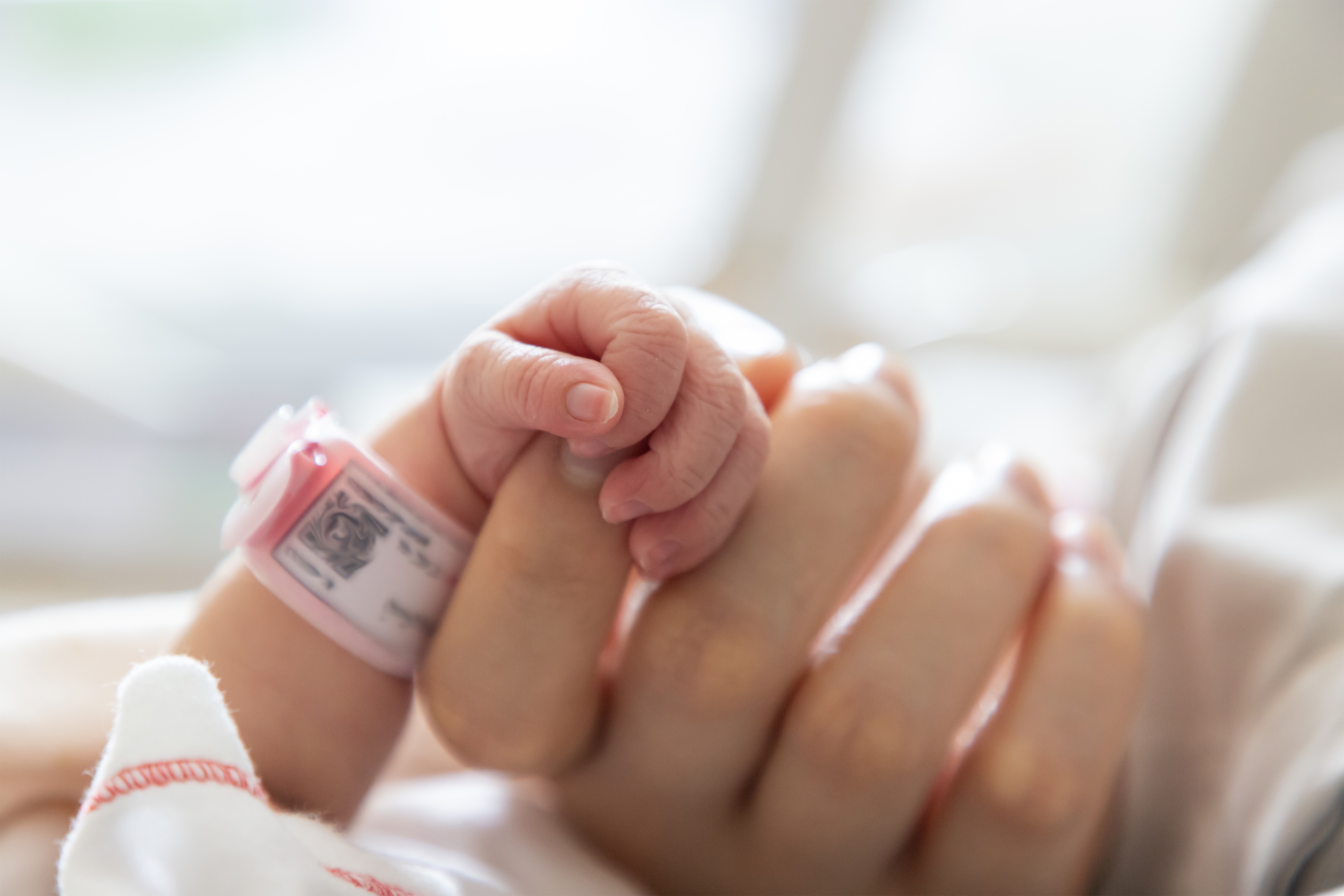 La mano de un recién nacido agarrando los dedos de su madre | Foto: Shutterstock