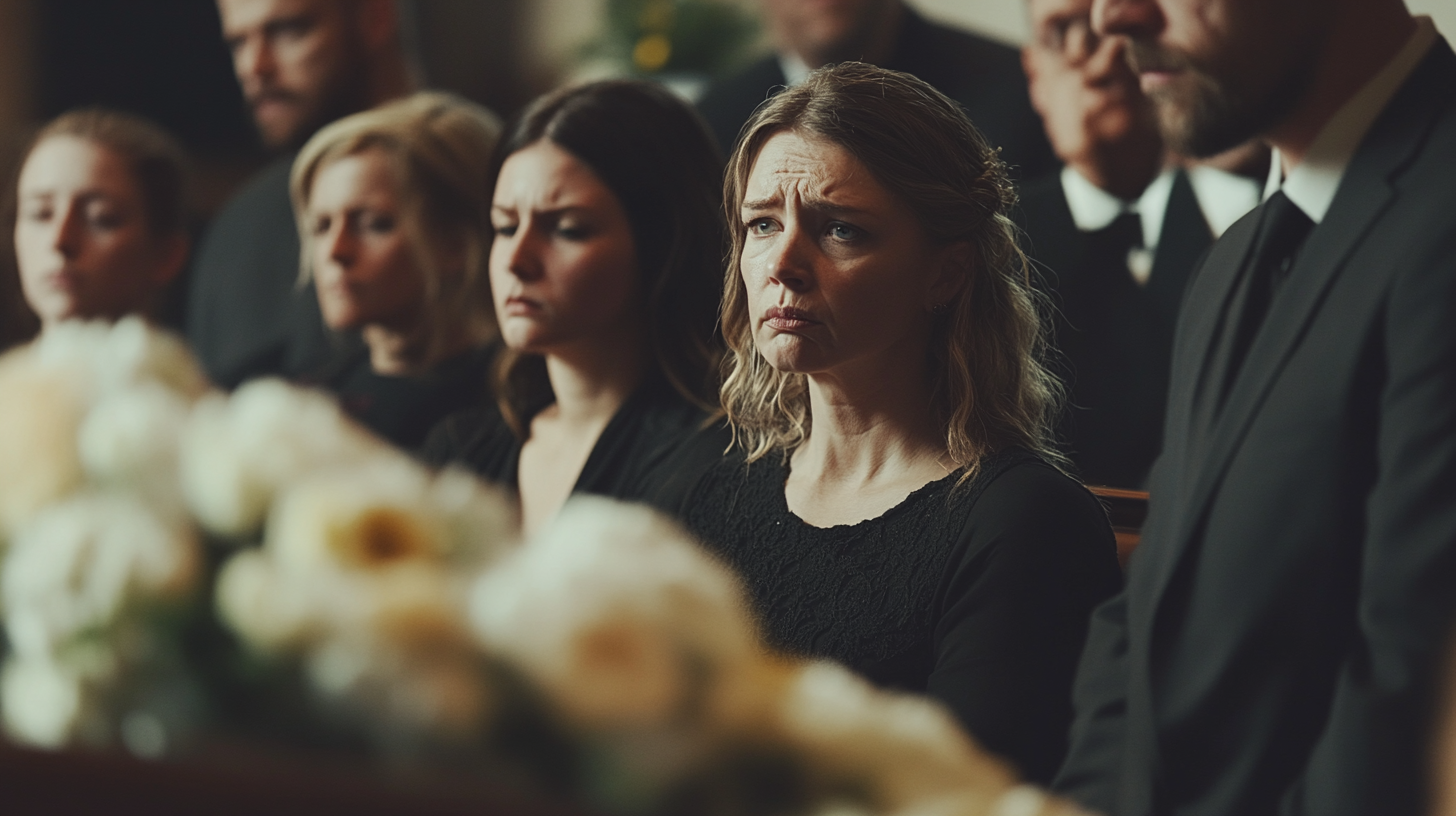 Personas en un funeral | Fuente: Midjourney