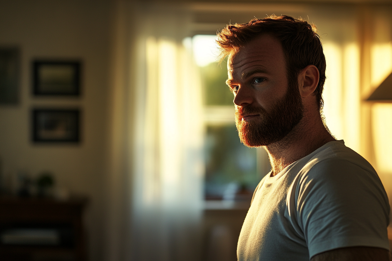 Un hombre de pie en su casa | Fuente: Midjourney