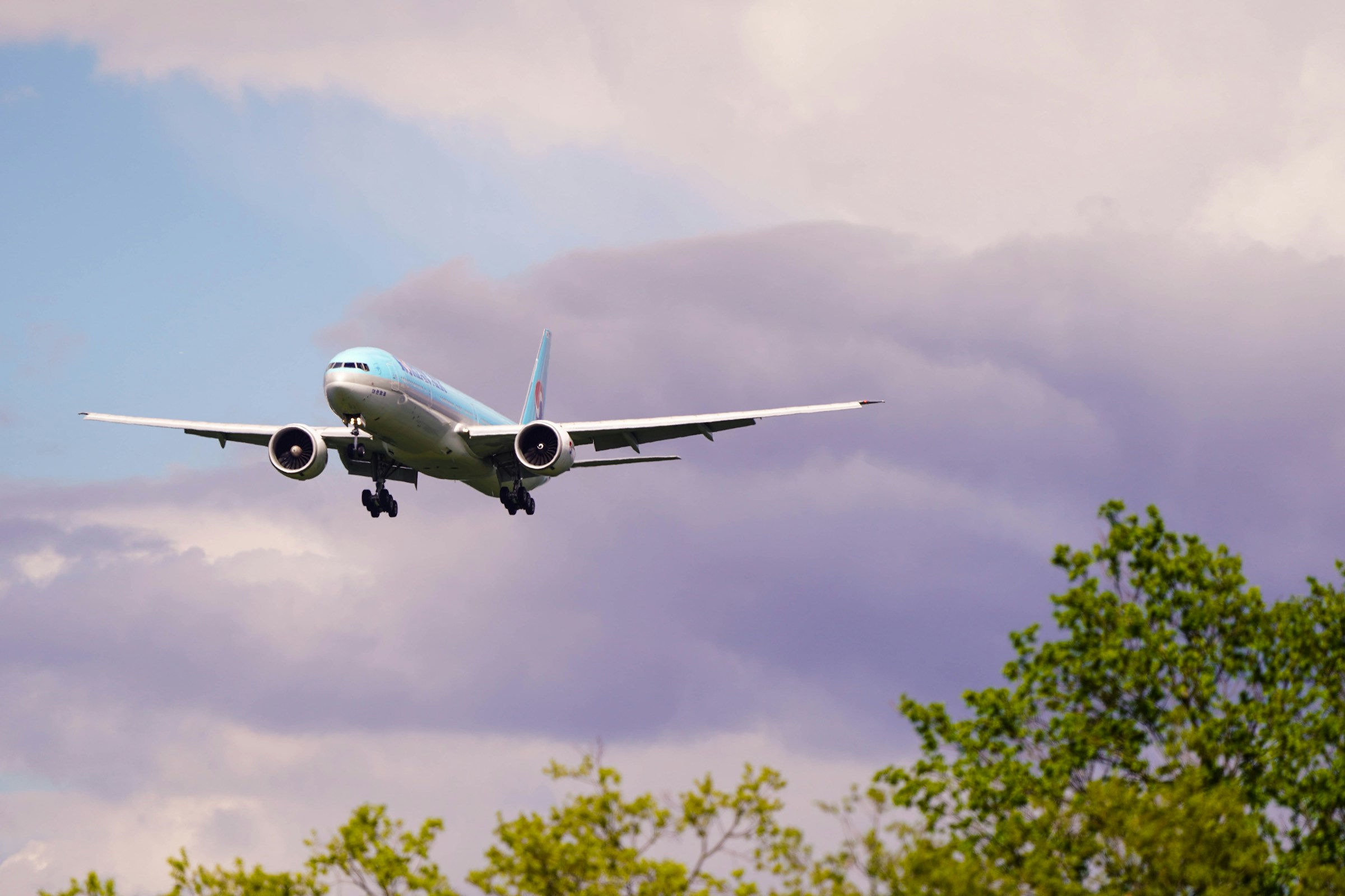 Un avión en vuelo momentos antes de aterrizar | Fuente: Unsplash