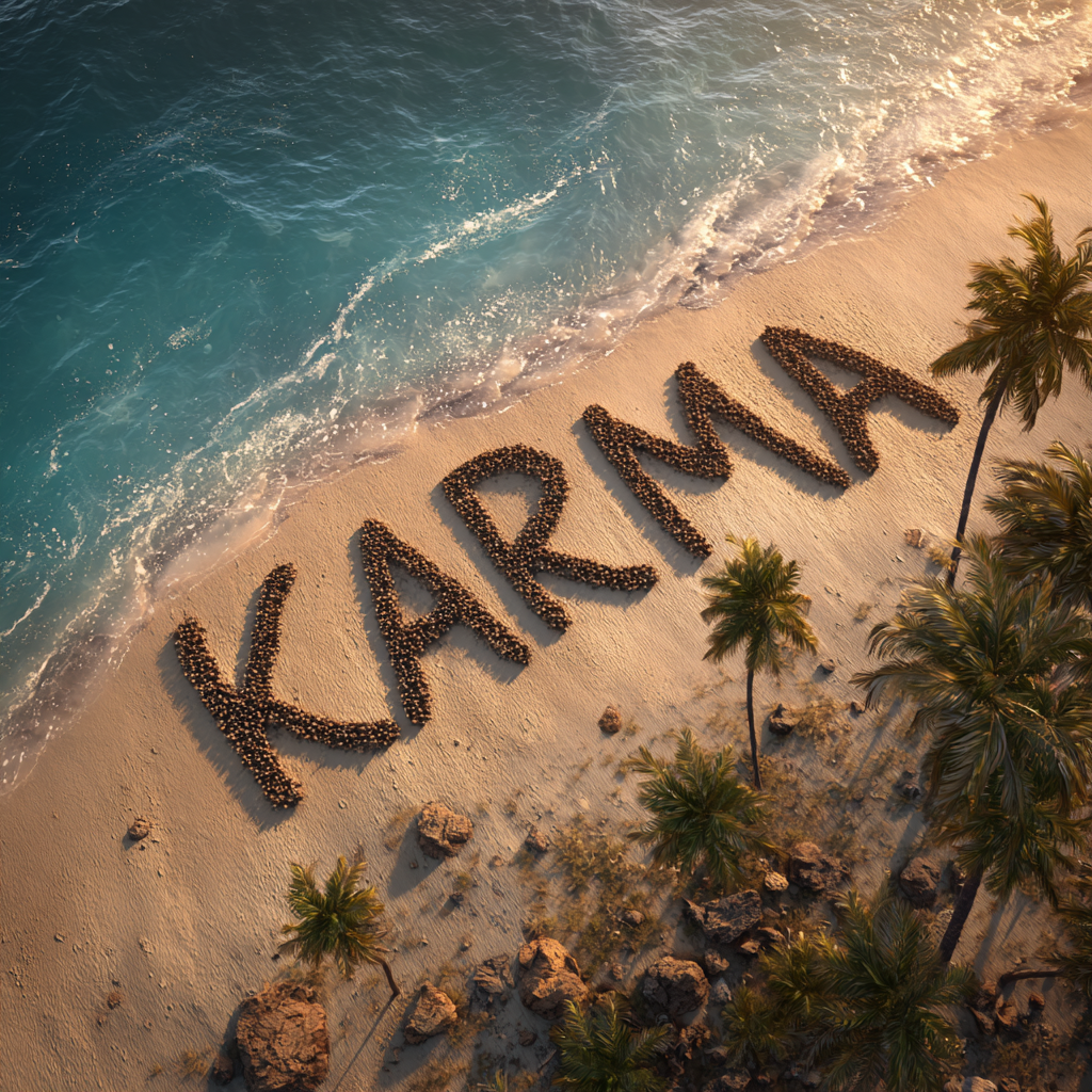 Vista aérea de una playa | Fuente: Midjourney