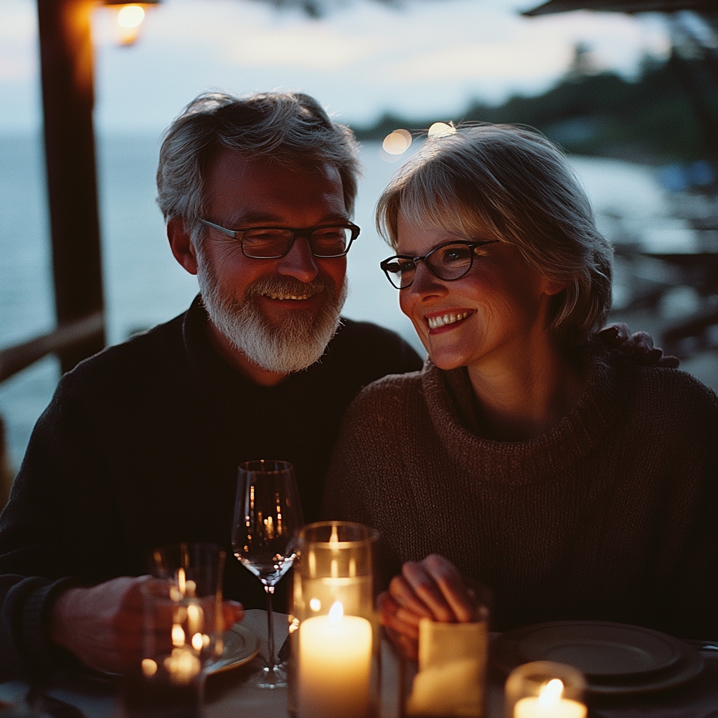 Una pareja feliz de vacaciones | Fuente: Midjourney