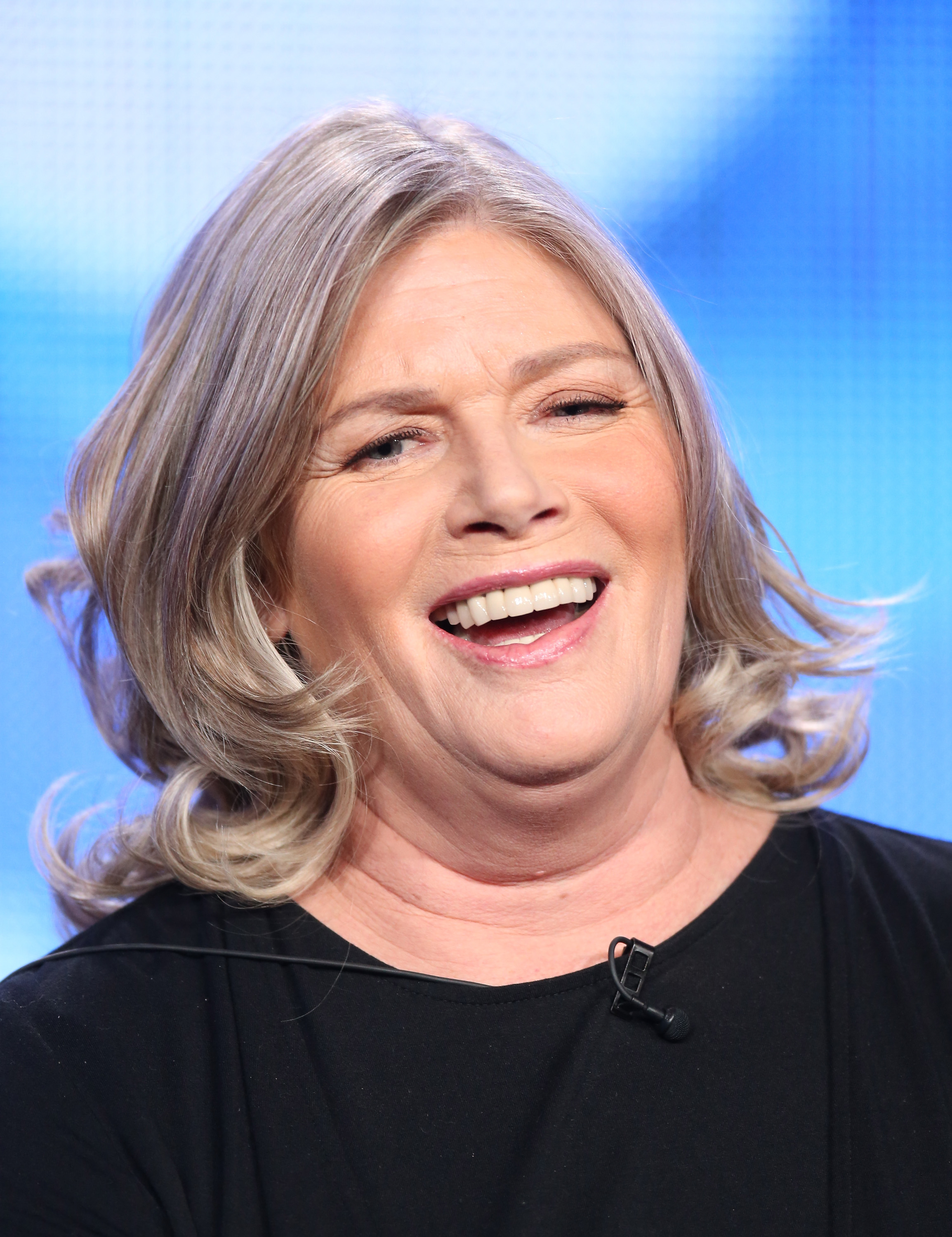 Kelly McGillis habla en el escenario durante la mesa redonda "Love Finds You in Sugar Creek, Ohio" el 11 de enero de 2014, en Pasadena, California | Fuente: Getty Images