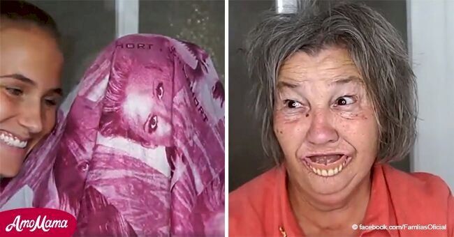 Le hizo un cambió de look a su abuela de 70 años que la deja irreconocible