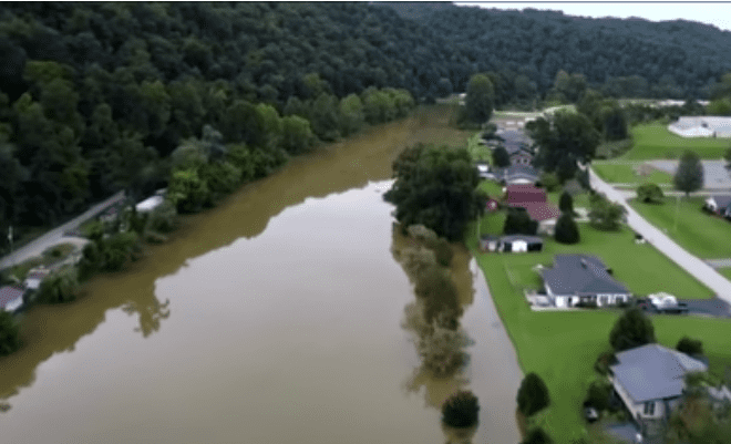 Vista aérea de la inundación. | Foto: Youtube.com/KTVB