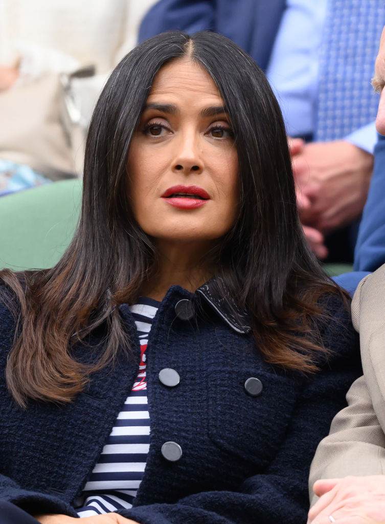 Salma Hayek en Wimbledon, julio de 2024. | Foto: Getty Images