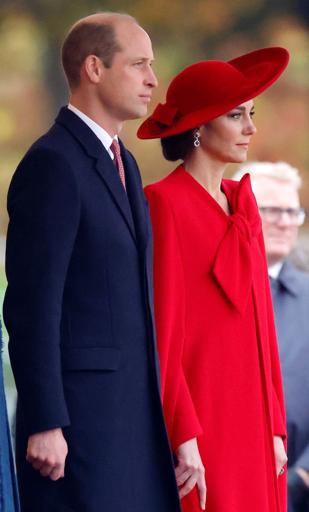 El Príncipe William y la Princesa Catherine en la ceremonia de bienvenida, en Horse Guards Parade, al Presidente y la Primera Dama de la República de Corea en el primer día de su visita de Estado el 21 de noviembre de 2023 en Londres, Inglaterra | Foto: Getty Images