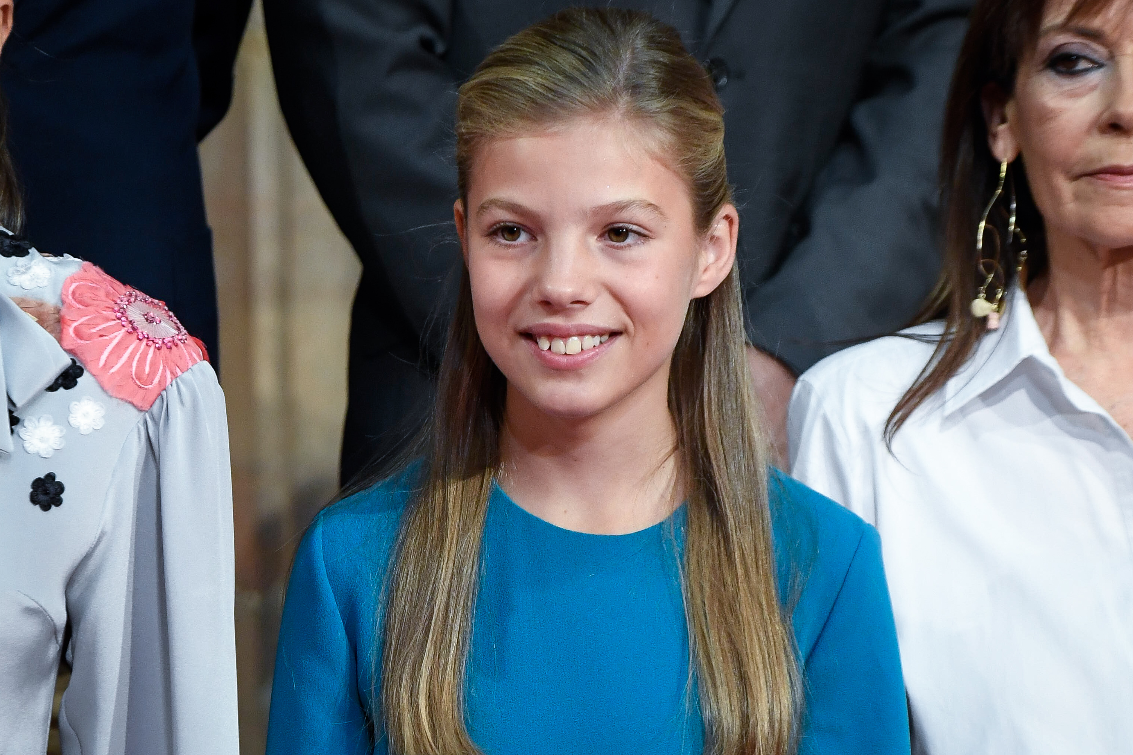 La infanta Sofía de España asiste a varias audiencias para felicitar a los ganadores en el Hotel Reconquista durante los Premios 'Princesa De Asturias' 2019 el 18 de octubre de 2019 en Oviedo, España.