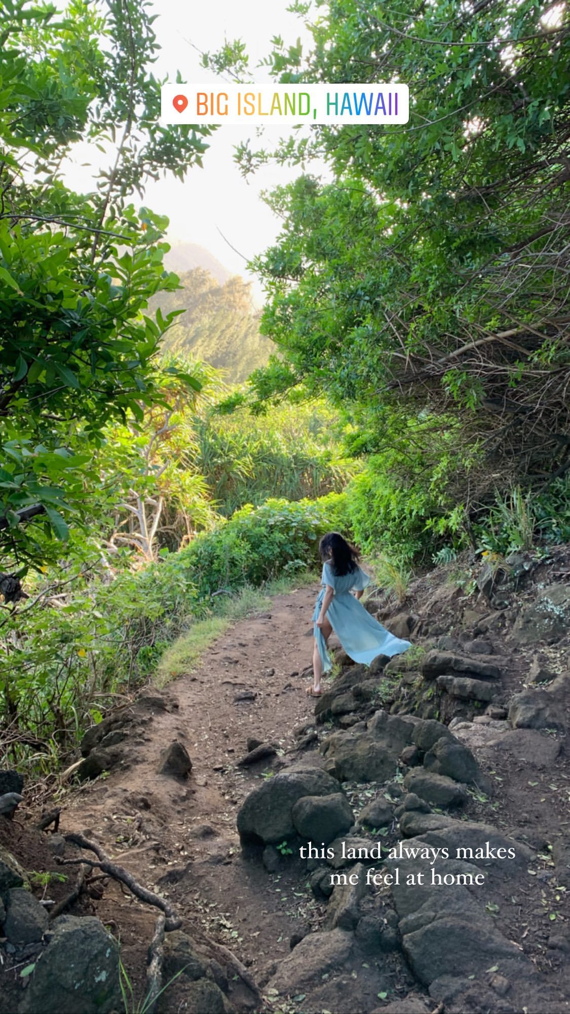 Historia de Instagram de Aislinn Derbez disfrutando del paisaje hawaiano. | Foto: Captura de Instagram / aislinnderbez/