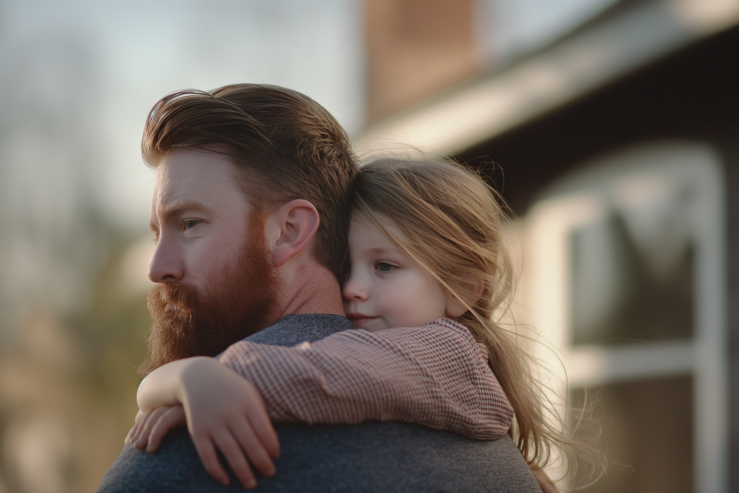 Una niña abrazando a su padre | Fuente: Midjourney