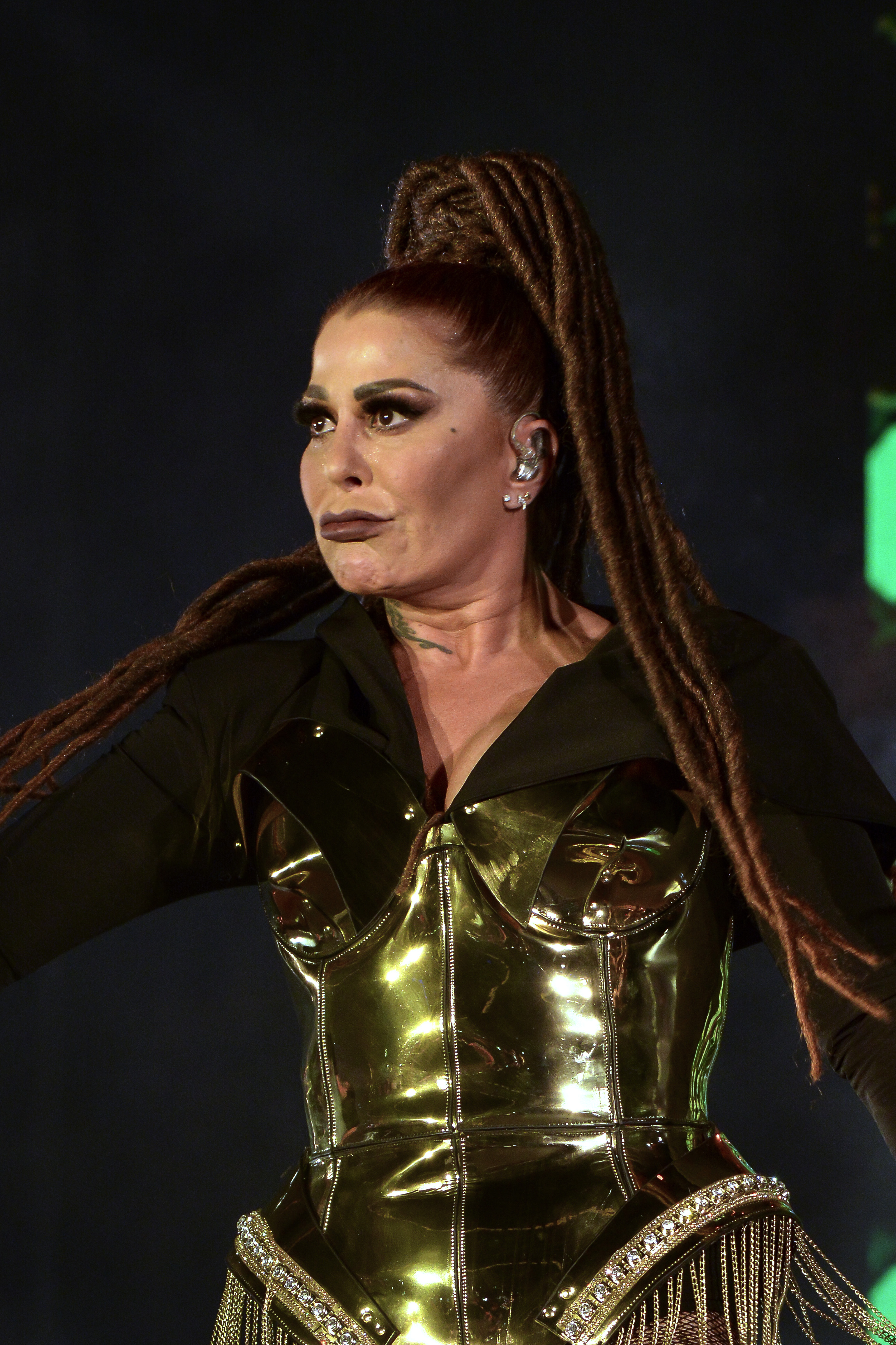 Alejandra Guzmán actuando en el escenario en concierto durante su gira La Guzmán Tour en la Arena Ciudad de México el 8 de febrero de 2020 en Ciudad de México, México. | Fuente: Getty Images