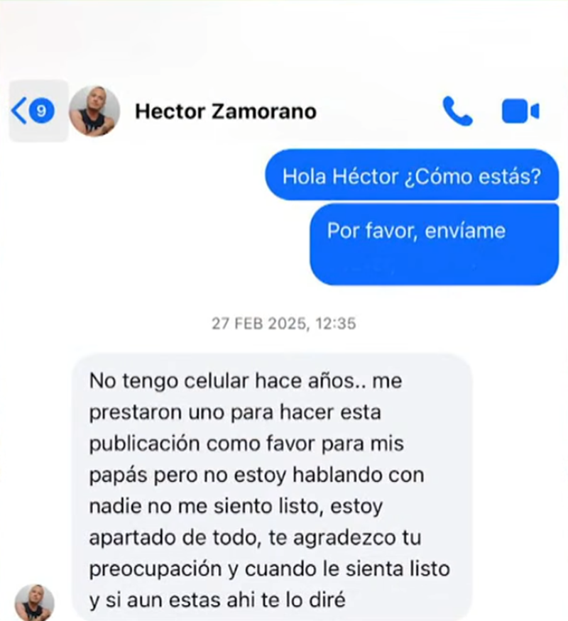 Mensajes de Héctor Zamorano sobre su retiro de la vida pública | Fuente: YouTube/Ventaneando